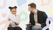 A child therapy client talks to her therapist.