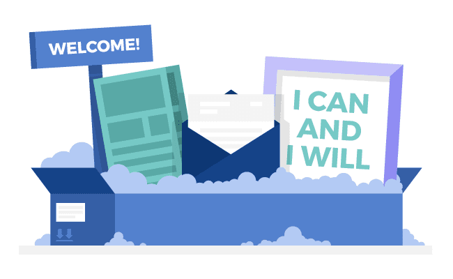 Illustration of a therapist welcome package for new clients that includes a therapy practice welcome letter