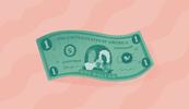 Illustrated image of an American one dollar bill