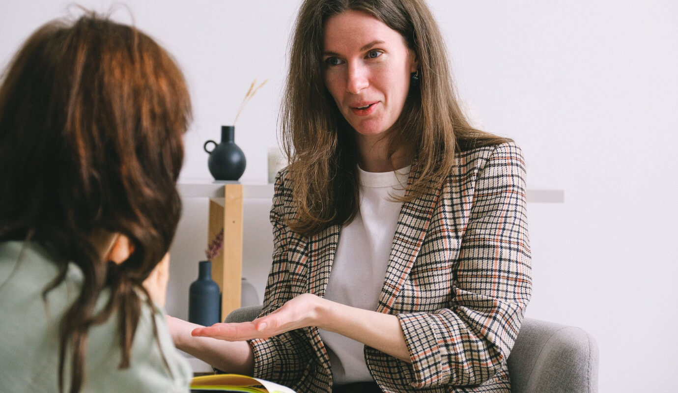 A therapist uses self-disclosure to relate to her client.